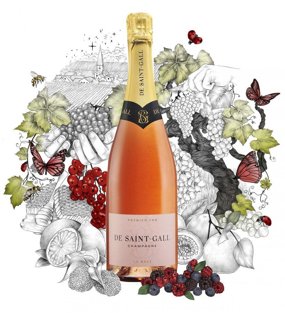 De Saint Gall LE ROSE Brut 1er Cru 75 cl en étui